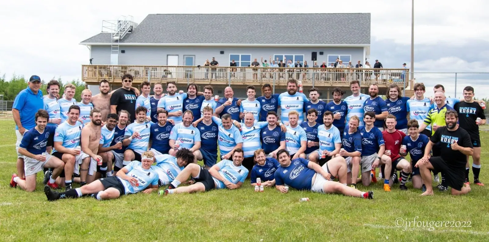 The Halifax Tars squads together in front of the Admiral Field House