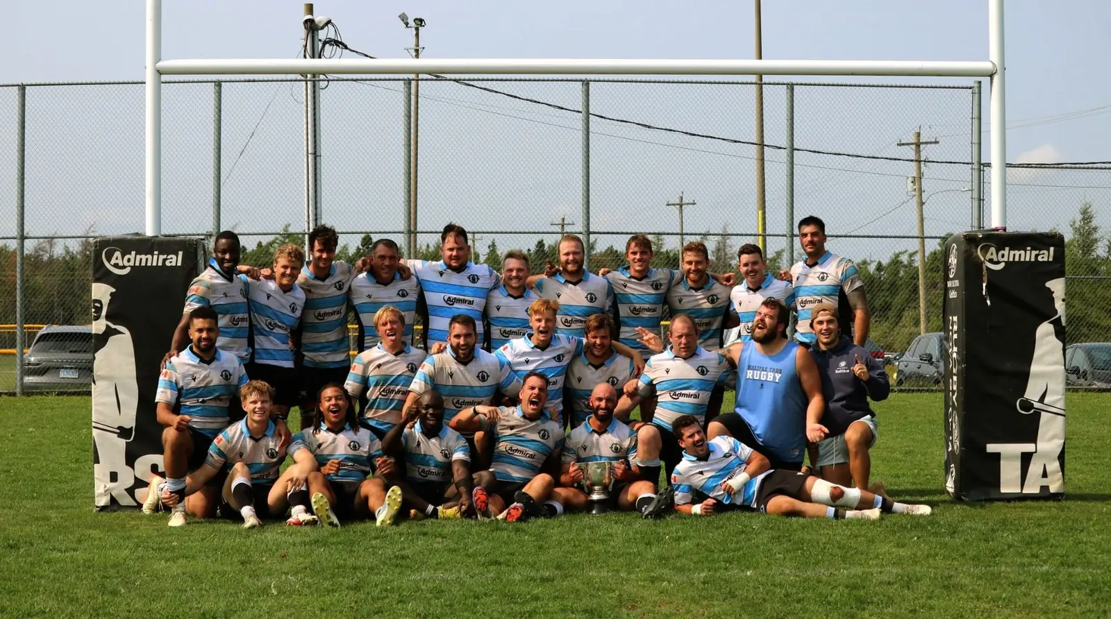 The Halifax Tars men’s Division 1 squad with the cup at Graves-Oakley
