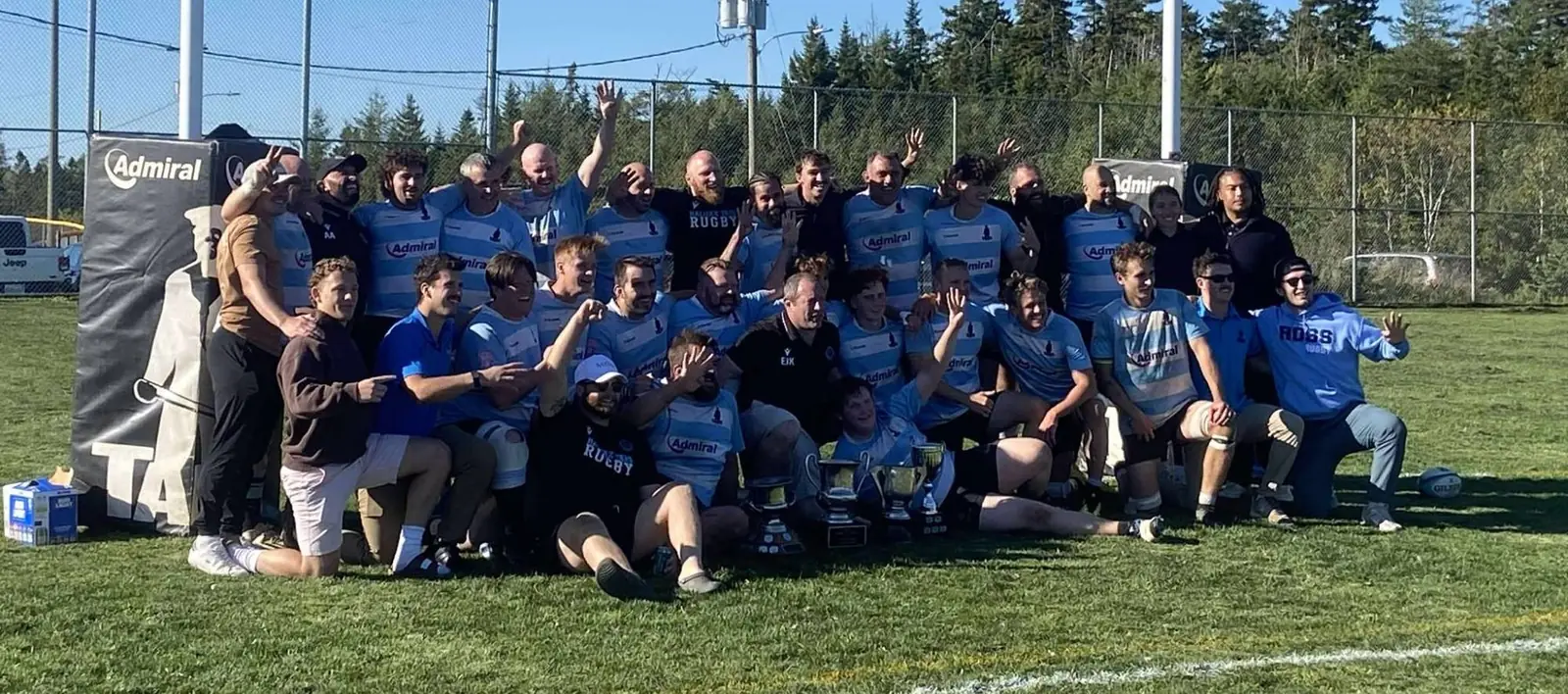 The Halifax Tars men’s Division 2 squad with the cups at Graves-Oakley