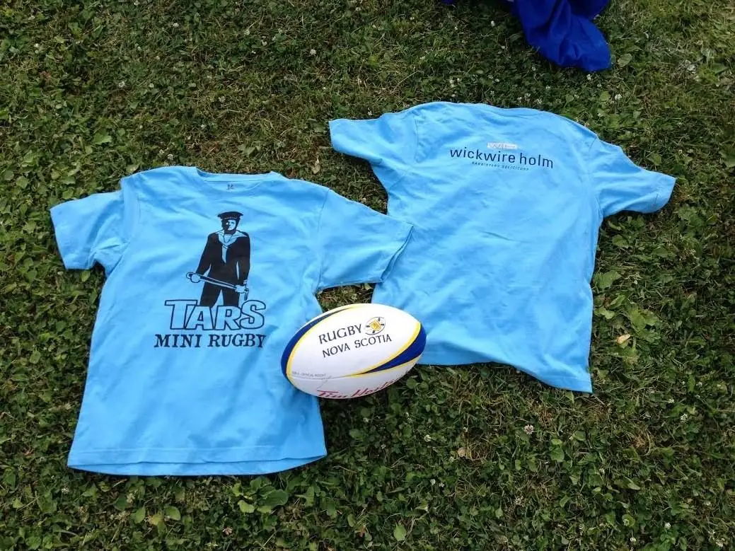 Tars mini rugby kit on the grass