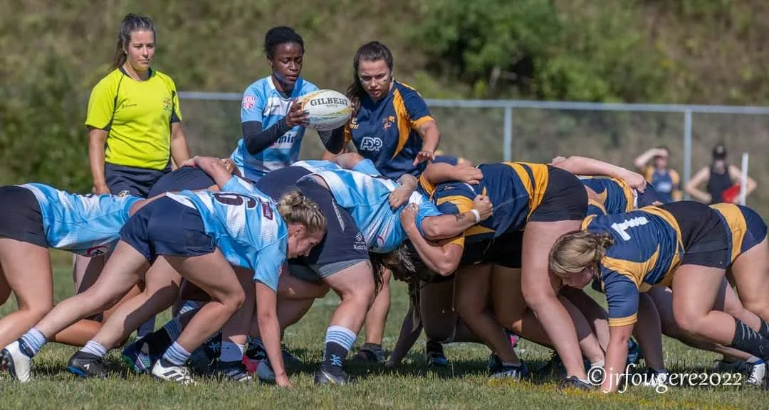 A Tars women’s scrum packing down in a Division 2 match