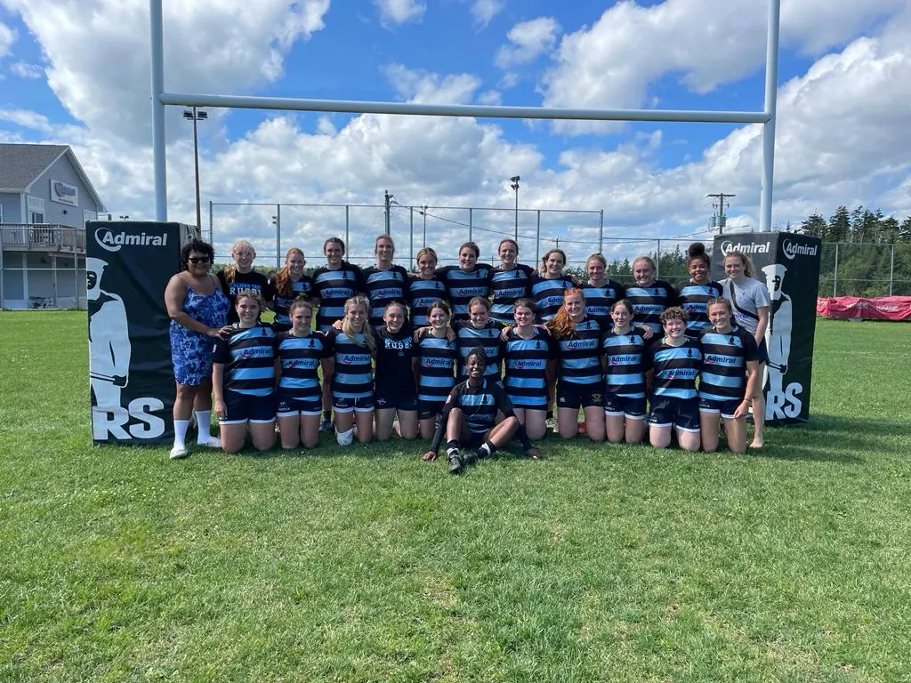 The Halifax Tars women’s Division 2 squad lined up in front of the posts